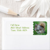 灰色リスの宛名ラベル ラベル (インサイチュ)