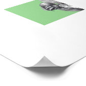 灰色リスの毛皮のスカーフを持つ赤いリス(Moegi) ポスター (角)