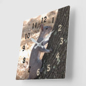灰色リス番号付き壁時計 スクエア壁時計 (傾斜)