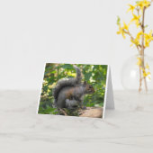 灰色リス カード (黄色い花)