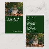 灰色リス – ダークグリーン 名刺 (正面/裏面)