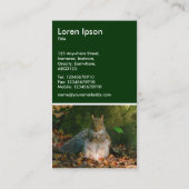 灰色リス – ダークグリーン 名刺 (裏面)