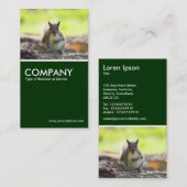 灰色リス – ダークグリーン 名刺 (正面/裏面)