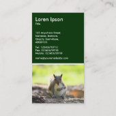 灰色リス – ダークグリーン 名刺 (裏面)