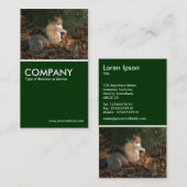 灰色リス – ダークグリーン 名刺 (正面/裏面)