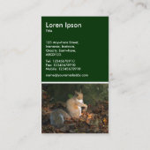 灰色リス – ダークグリーン 名刺 (裏面)