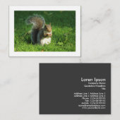 灰色リス、ビュートパーク、カーディフ(縁ど) 名刺 (正面/裏面)