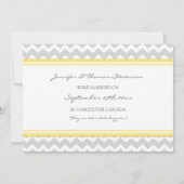 灰色レモンシェブロンのたった今結婚しましたの発表カード 案内状 (裏面)