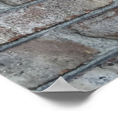 灰色レンガ壁のブグランジリック背景テクスチャ ポスター (角)