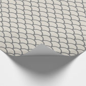 灰色及びタンの帆立貝のギフトの包装紙 ラッピングペーパー (角)