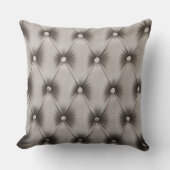 灰色及びティール（緑がかった色）のcapitoneの枕 クッション (正面)