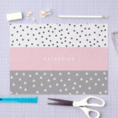 灰色及びピンクのエレガントで幾何学的な三角形及び点 薄葉紙 (クラフト)