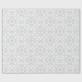 灰色及び白いダマスク織のギフト用包装紙 ラッピングペーパー (フラット)