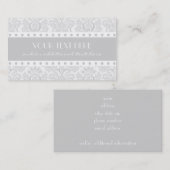 灰色及び白いダマスク織 名刺 (正面/裏面)