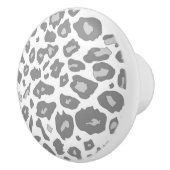 灰色及び白いユキヒョウ-灰色動物パターン セラミックノブ (右)