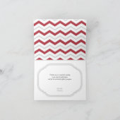 灰色及び赤いシェブロンのモダンのサンキューカード サンキューカード (内部)