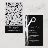 灰色及び黒いサロンは垂直に用具を使います 名刺 (正面/裏面)