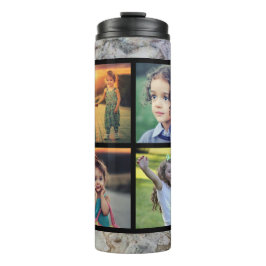 灰色大理石ファミ素朴リー写真コラージングモノグラム タンブラー