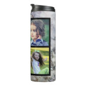 灰色大理石ファミ素朴リー写真コラージングモノグラム タンブラー (回転右)