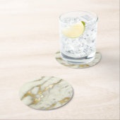 灰色大理石金ゴールド ラウンドペーパーコースター (インサイチュ)