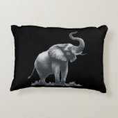 灰色威厳のあるの灰色の隆起した象 アクセントクッション (裏面)