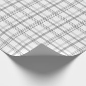 灰色市松模様に白の繊細なパターン ラッピングペーパー (角)