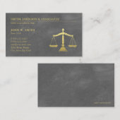 灰色弁護士は正義の金ゴールドの効果のキャンバスのはかりで測ました 名刺 (正面/裏面)