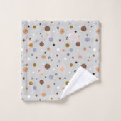 灰色数々のの水玉模様。 バスタオルセット (ウォッシュタオル)