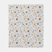 灰色数々のの水玉模様。 フリースブランケット (正面)