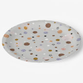 灰色数々のの水玉模様。 ペーパープレート (アングル)