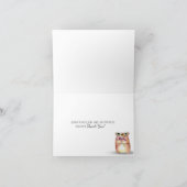 灰色木のパーティーライトを感謝していして下さい サンキューカード (内部)