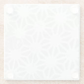 灰色淡い色の幾何模様 ガラスコースター (裏面)