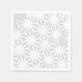 灰色淡い色の幾何模様 スタンダードカクテルナプキン