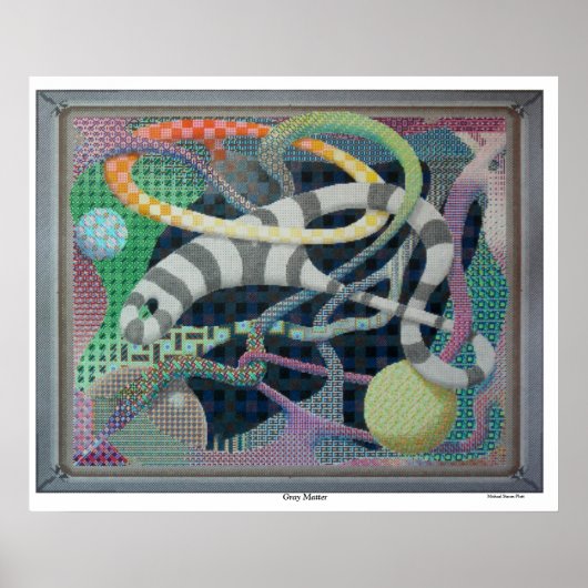 灰色物質クリエイティブアートワークサイケデリックポスター ポスター (正面)