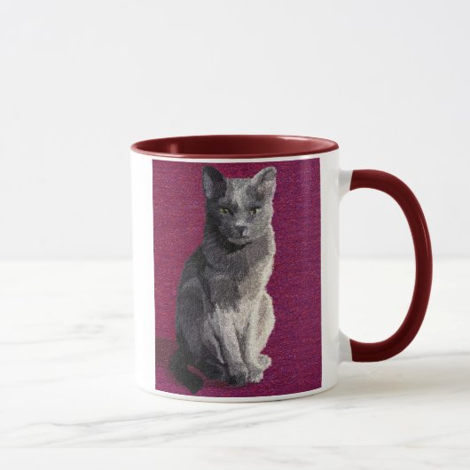灰色猫のマグ マグカップ (右)