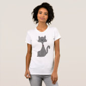 灰色猫のモデル Tシャツ (正面フル)