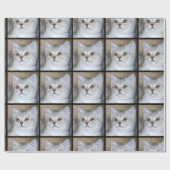 灰色猫の包装紙 ラッピングペーパー (フラット)