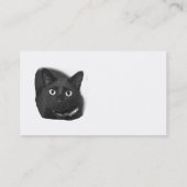 灰色猫の大きい目BWの写真 名刺 (裏面)