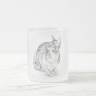 灰色猫の曇らされたガラスのマグ フロストグラスマグカップ
