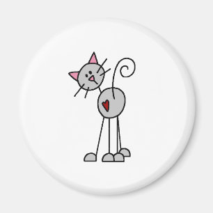 灰色猫の棒の姿の磁石 マグネット