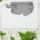 灰色猫の漫画 キッチンタオル (折り畳み)