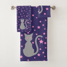 灰色猫バスタオルセット バスタオルセット