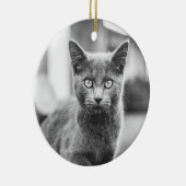 灰色猫 セラミックオーナメント (右)