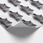 灰色猫 ラッピングペーパー (角)
