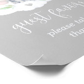 灰色男女兼用の赤ちゃんシャワーが看板デコールを支持 ポスター (角)