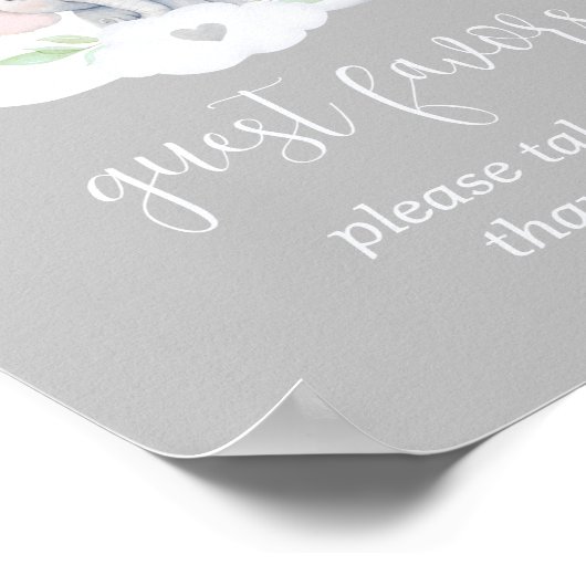 灰色男女兼用の赤ちゃんシャワーが看板デコールを支持 ポスター (角)