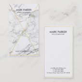 灰色白の大理石が付いているモダンな金ゴールドホイルの線画 名刺 (正面/裏面)