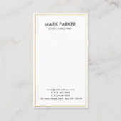 灰色白の大理石が付いているモダンな金ゴールドホイルの線画 名刺 (裏面)