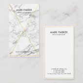 灰色白の大理石が付いているモダンな金ゴールドホイルの線画 名刺 (正面/裏面)