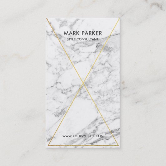 灰色白の大理石が付いているモダンな金ゴールドホイルの線画 名刺 (正面)
